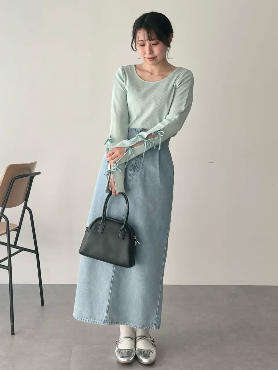 袖リボンデザインプルオーバー/earth music&ecology（アース