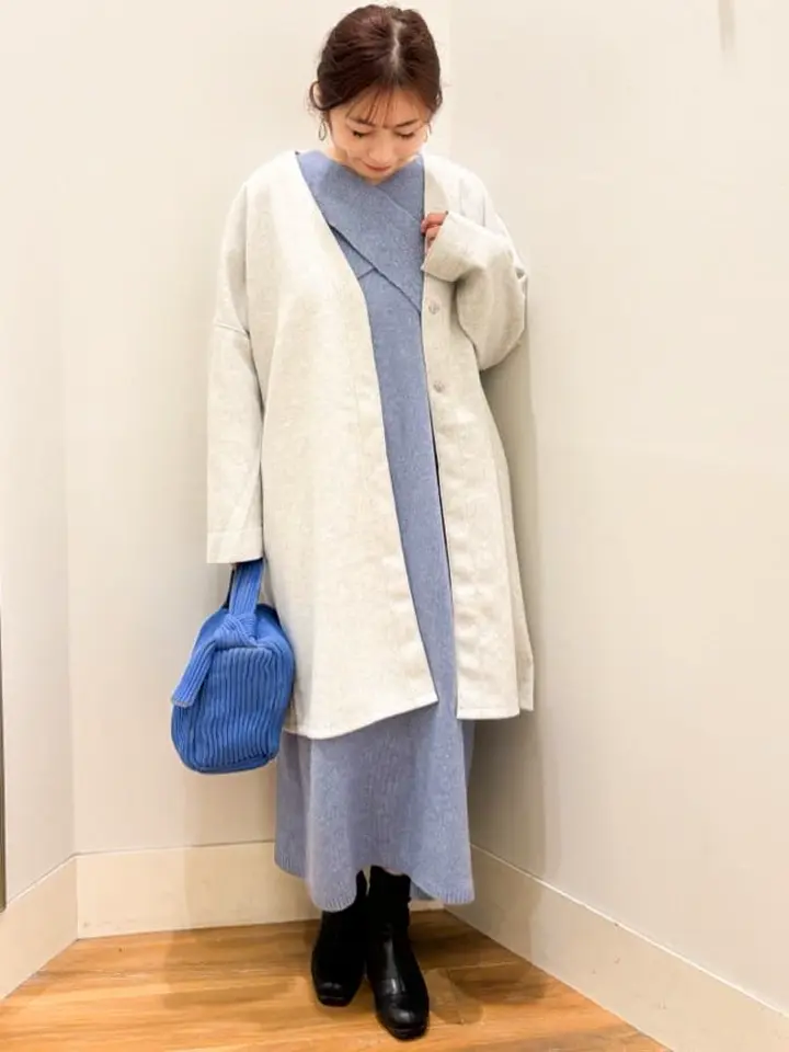 Set2点クロスニット+ノースリーブニットワンピース/earth