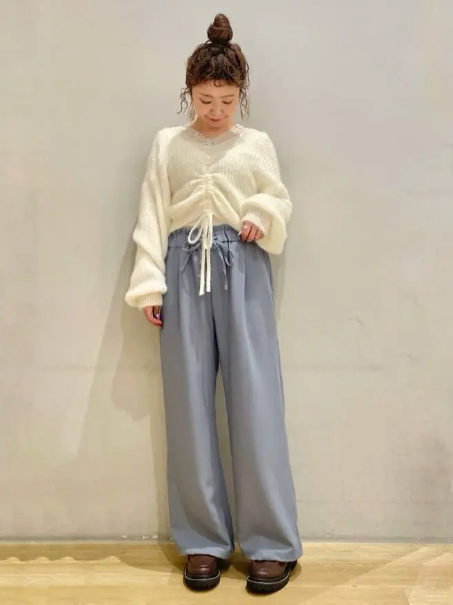 裾ドロストパラシュートパンツ/earth music&ecology（アース