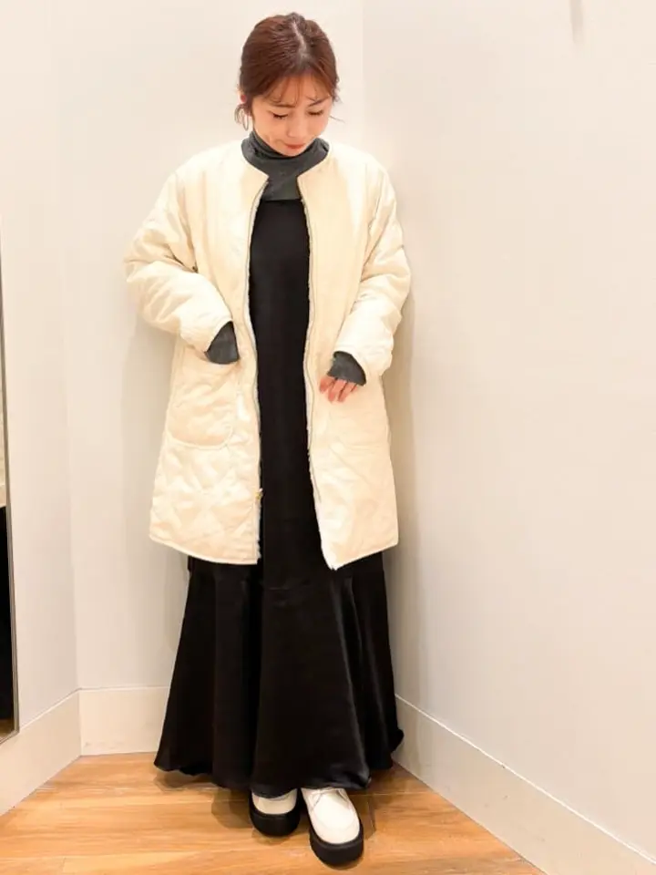 ファー&キルティングリバーシブルコート/earth music&ecology（アース