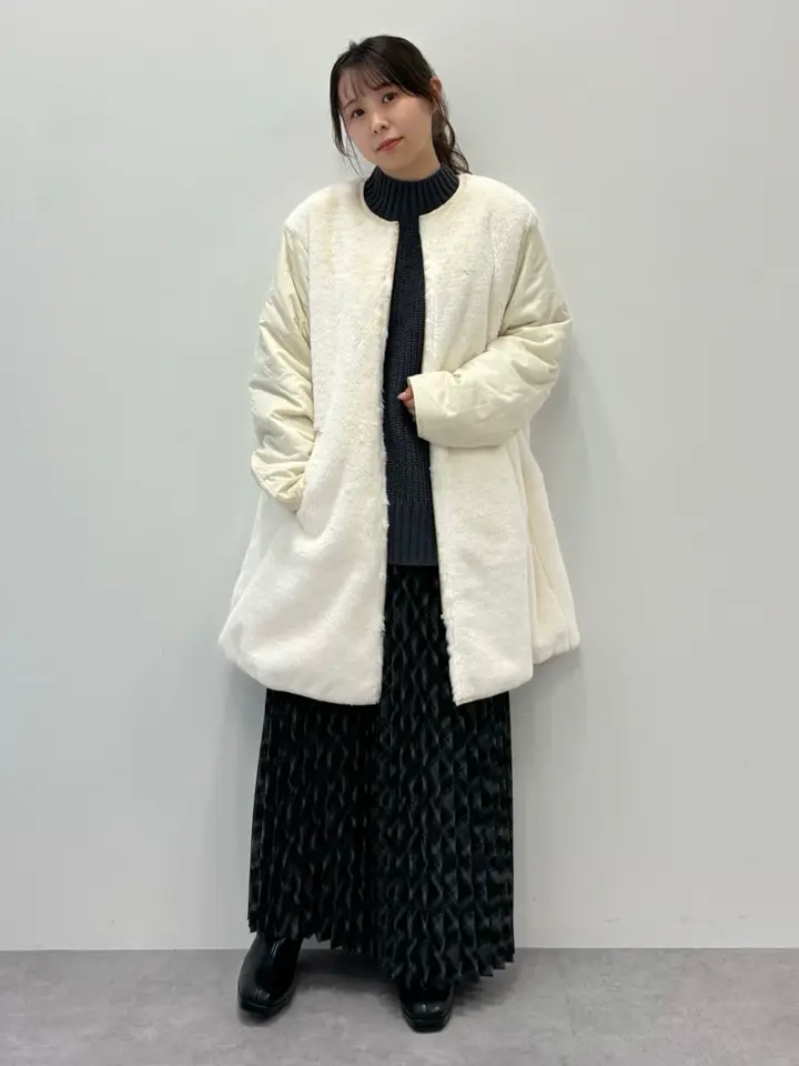 ファー&キルティングリバーシブルコート/earth music&ecology（アース