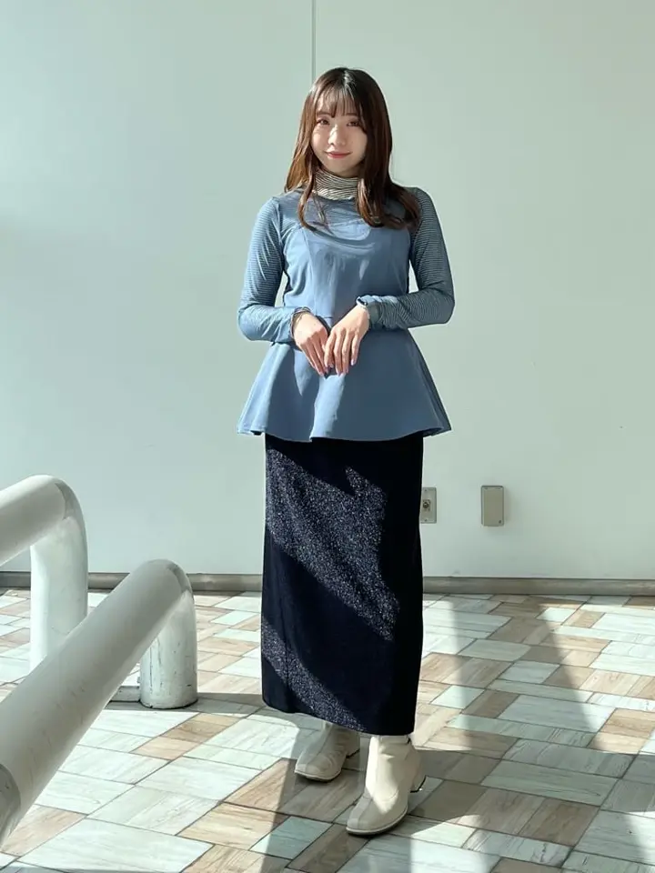 胸元シアーペプラムブラウス/earth music&ecology（アース