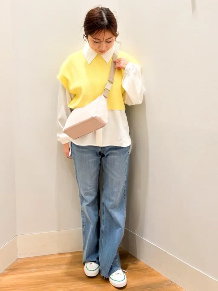 セルフカットフレアデニムパンツ/earth music&ecology（アース