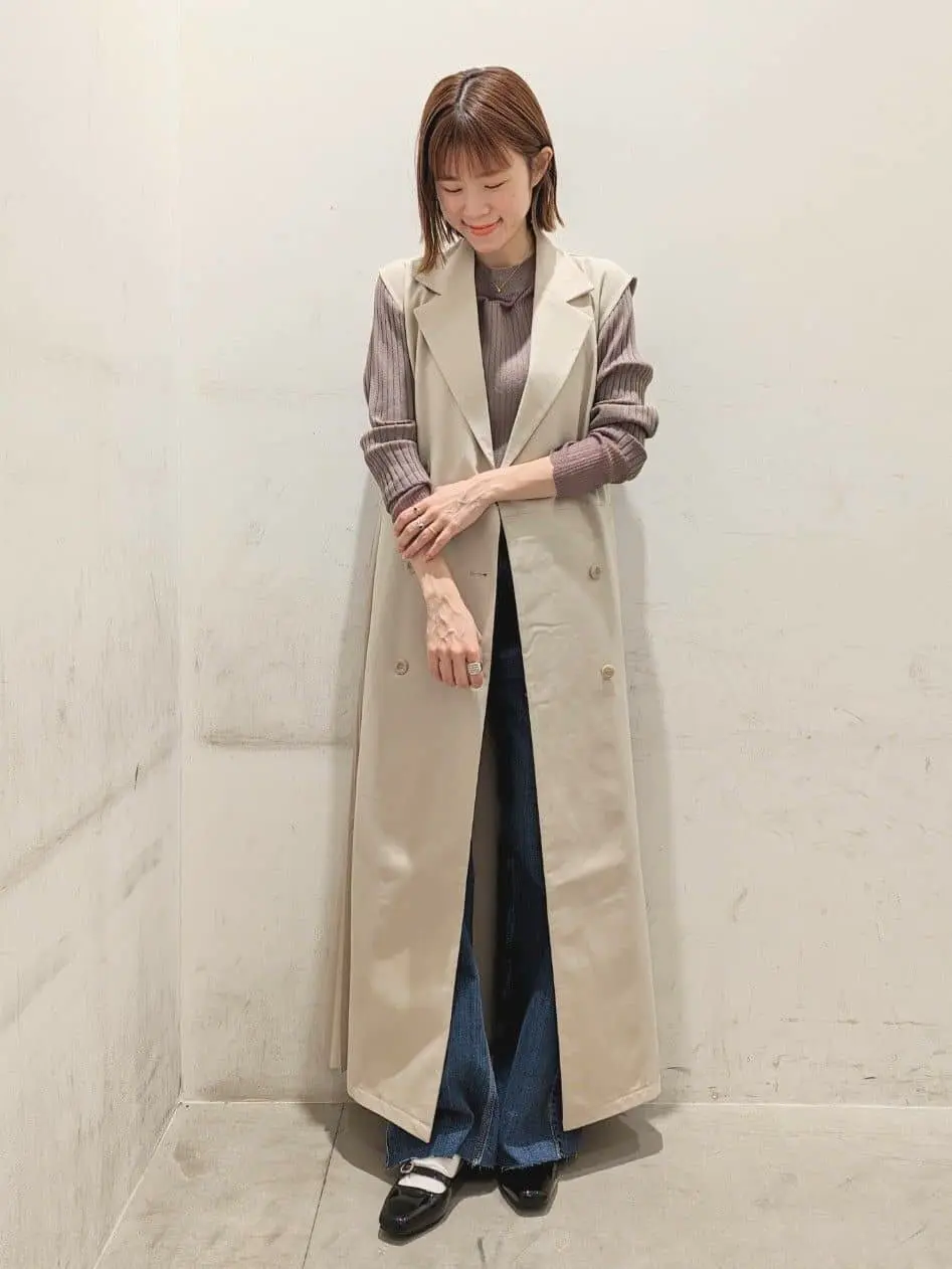 サイドプリーツジレンチ/earth music&ecology（アース ミュージック