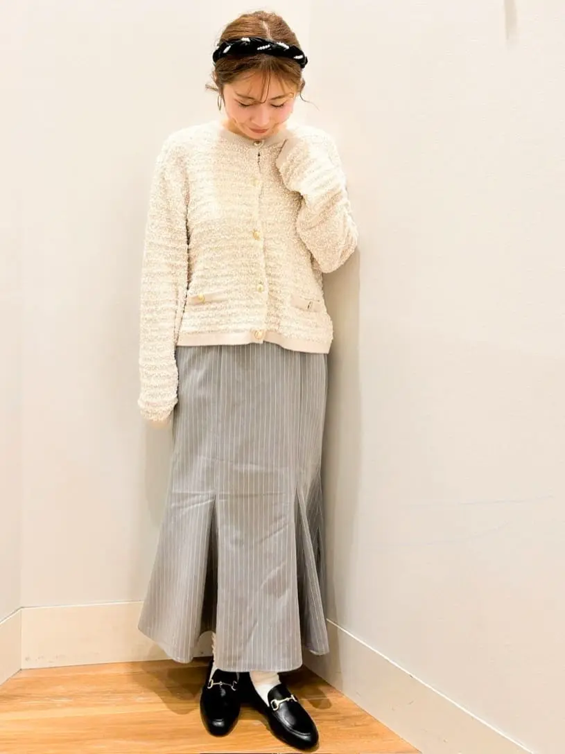 ピンストライプマーメイドスカート/earth music&ecology（アース