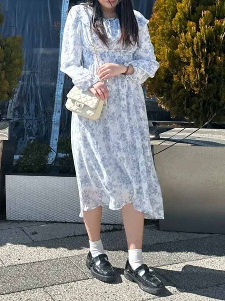 隠れバンビ花柄ワンピース/earth music&ecology（アース ミュージック