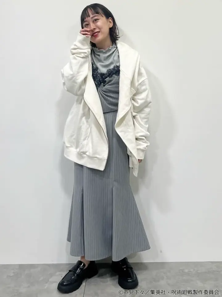 ピンストライプマーメイドスカート/earth music&ecology（アース