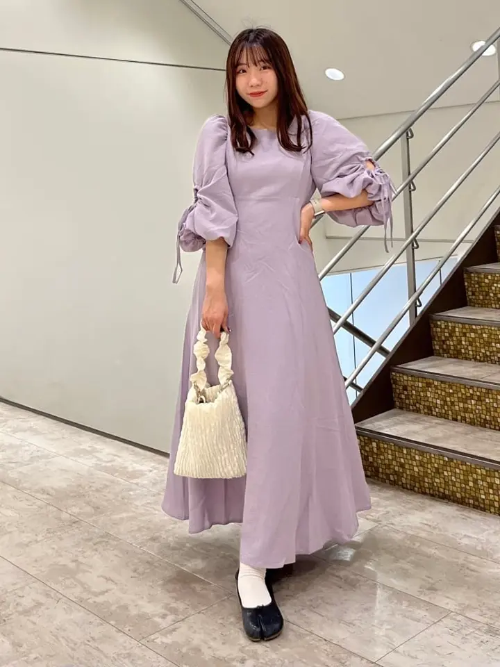 袖ボリュームフレアワンピース/earth music&ecology（アース