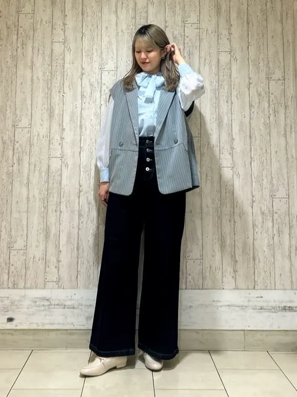 ピンストライプジレ/earth music&ecology（アース ミュージック