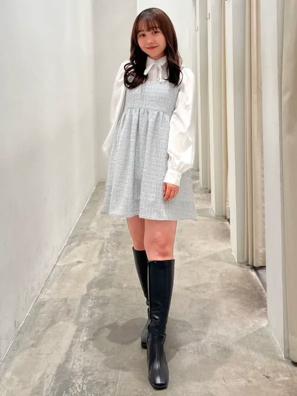 新品タグ付き♪大幅お値下げ 現行品17,600円 可愛いチュニック♡ファミリア ツイードキャミチュニック/earth music&ecology（アース ミュージック