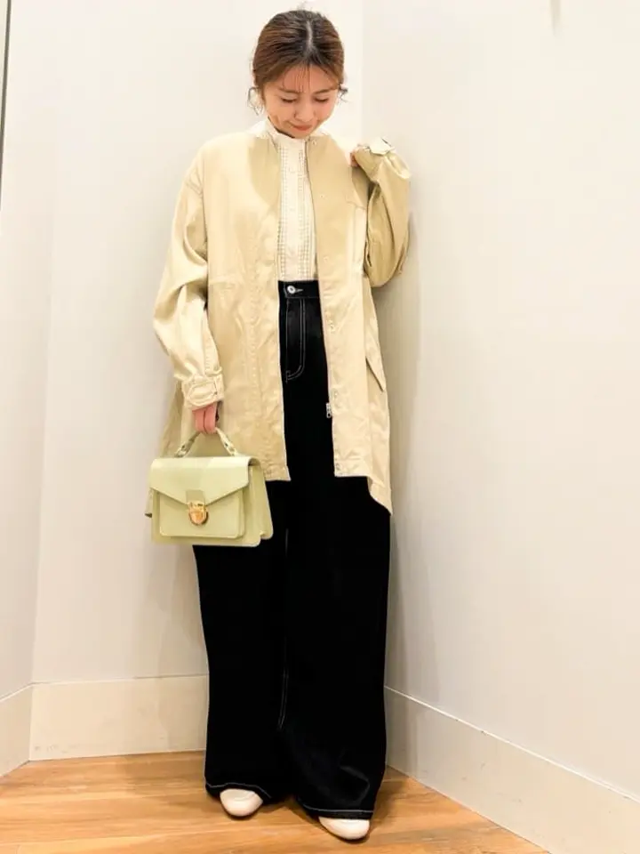 ノーカラーミドルモッズコート/earth music&ecology（アース