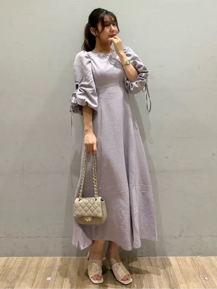 袖ボリュームフレアワンピース/earth music&ecology（アース