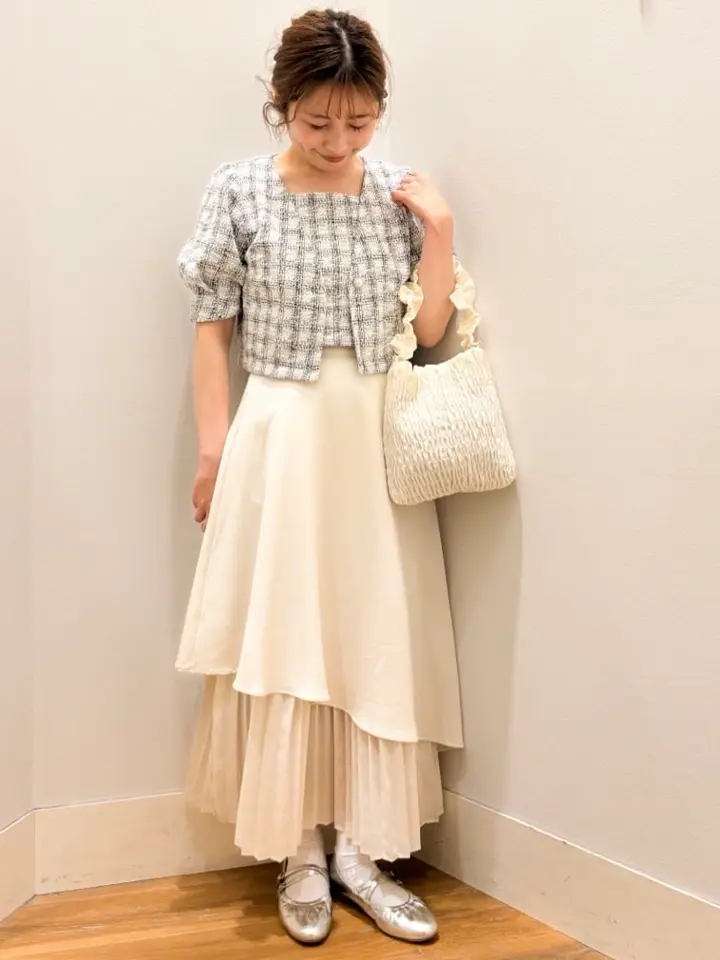 プリーツドッキングスカート/earth music&ecology（アース