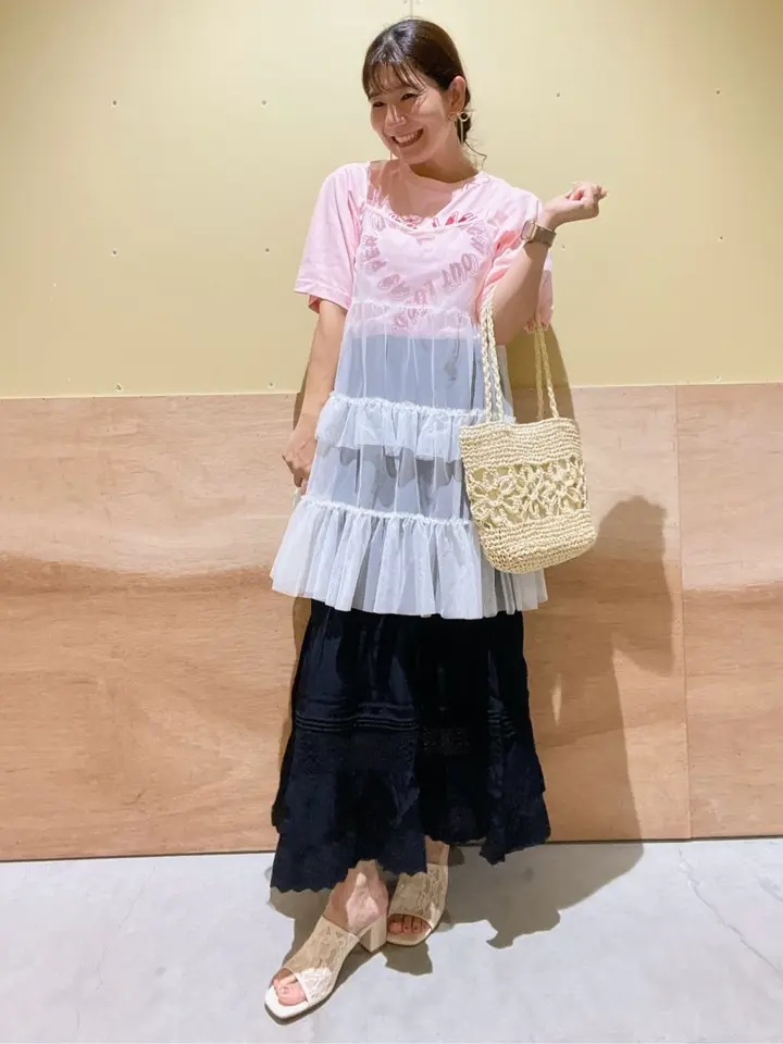 レースティアードスカート/earth music&ecology（アース ミュージック