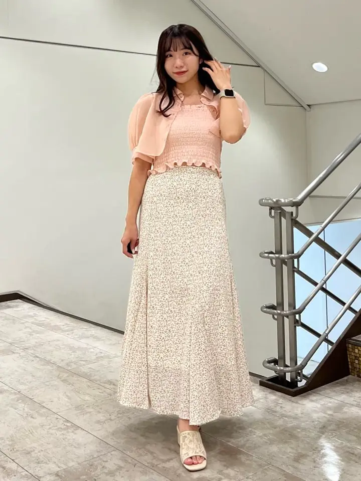 揺れる小花柄裾フレアスカート/earth music&ecology（アース