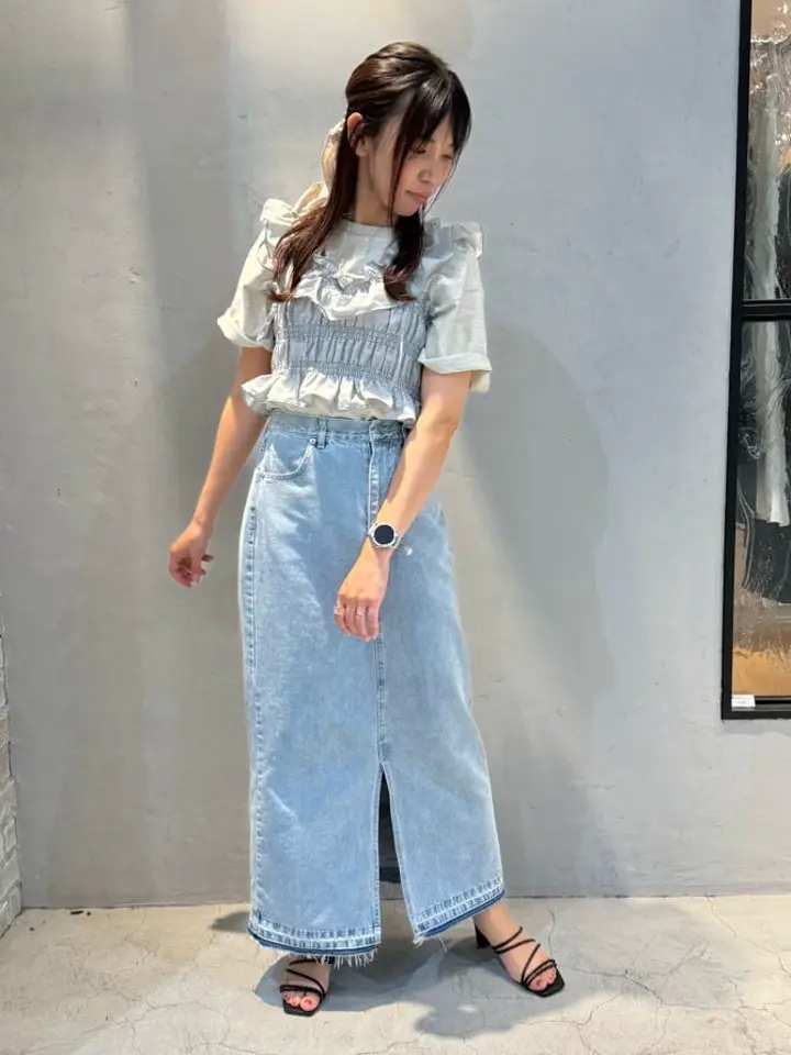 ELENCARE DUE デニムロングスカート/Green Parks（グリーン パークス