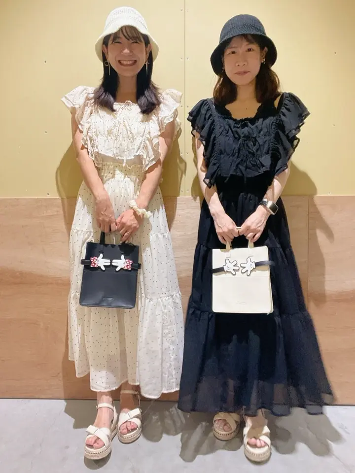 フロッキードットシアーティアードスカート/earth music&ecology