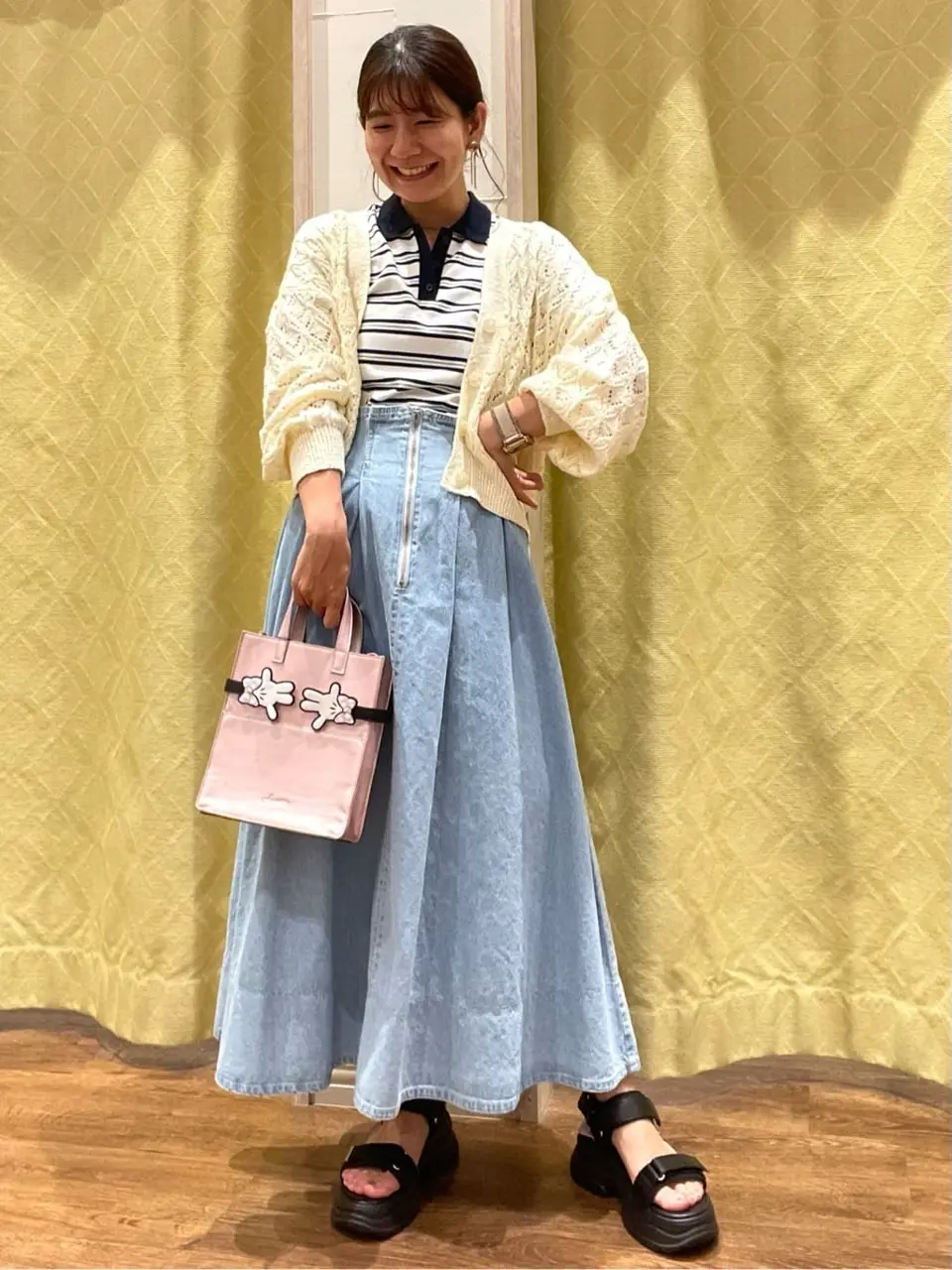 フロントジップタックフレアスカート/earth music&ecology（アース