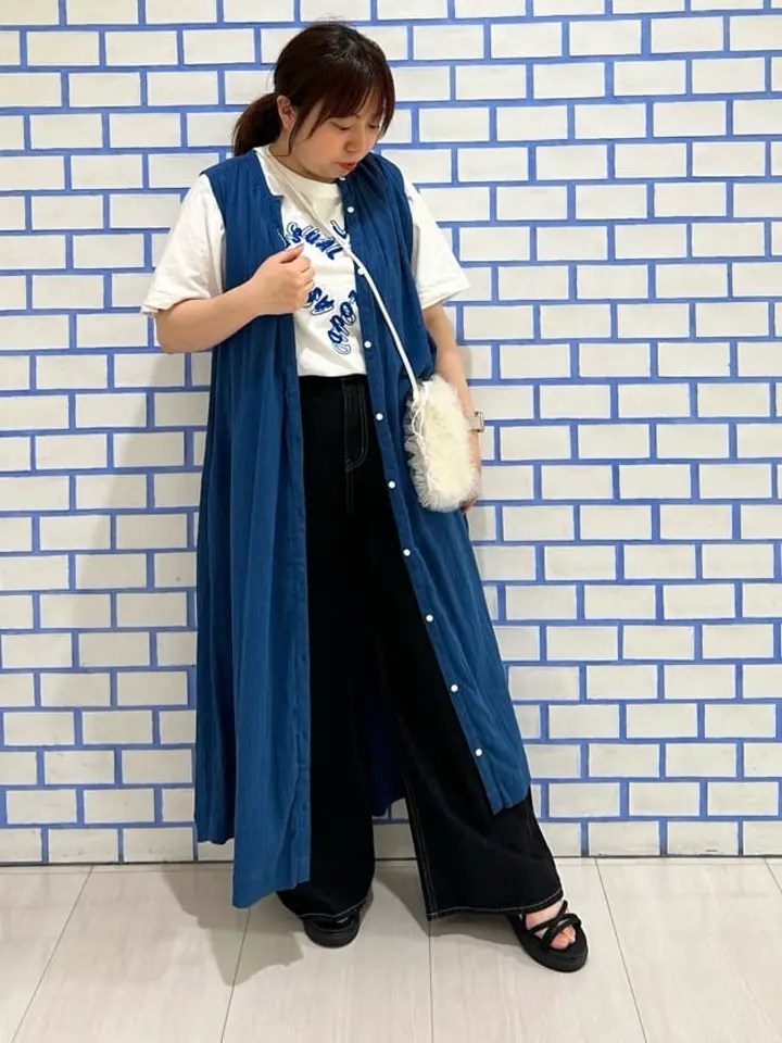 綿クレープワンピース(無地)/earth music&ecology（アース