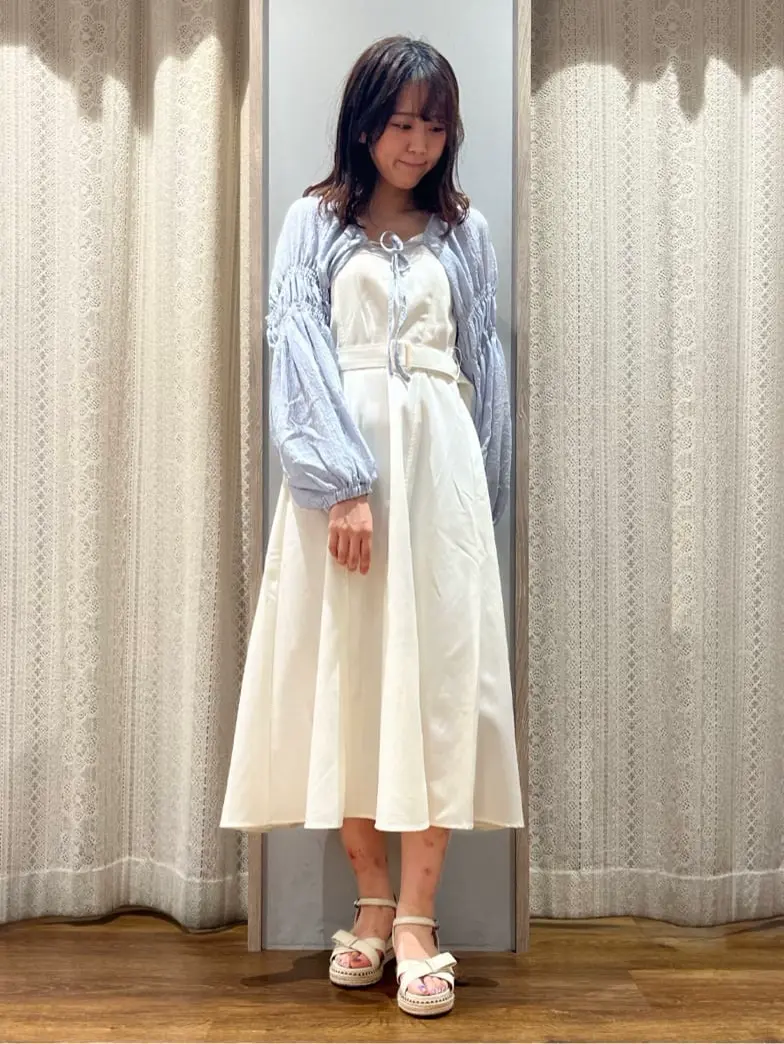 ベルト付きパネルラインワンピース/earth music&ecology（アース