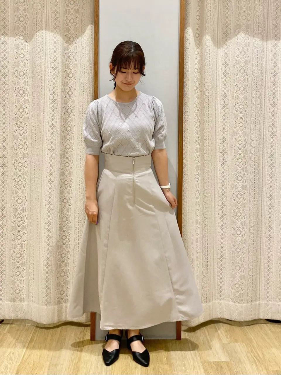 フロントジップフレアスカート/earth music&ecology（アース