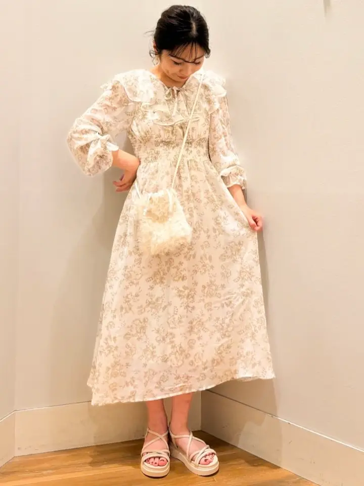 隠れバンビ花柄ワンピース/earth music&ecology（アース ミュージック