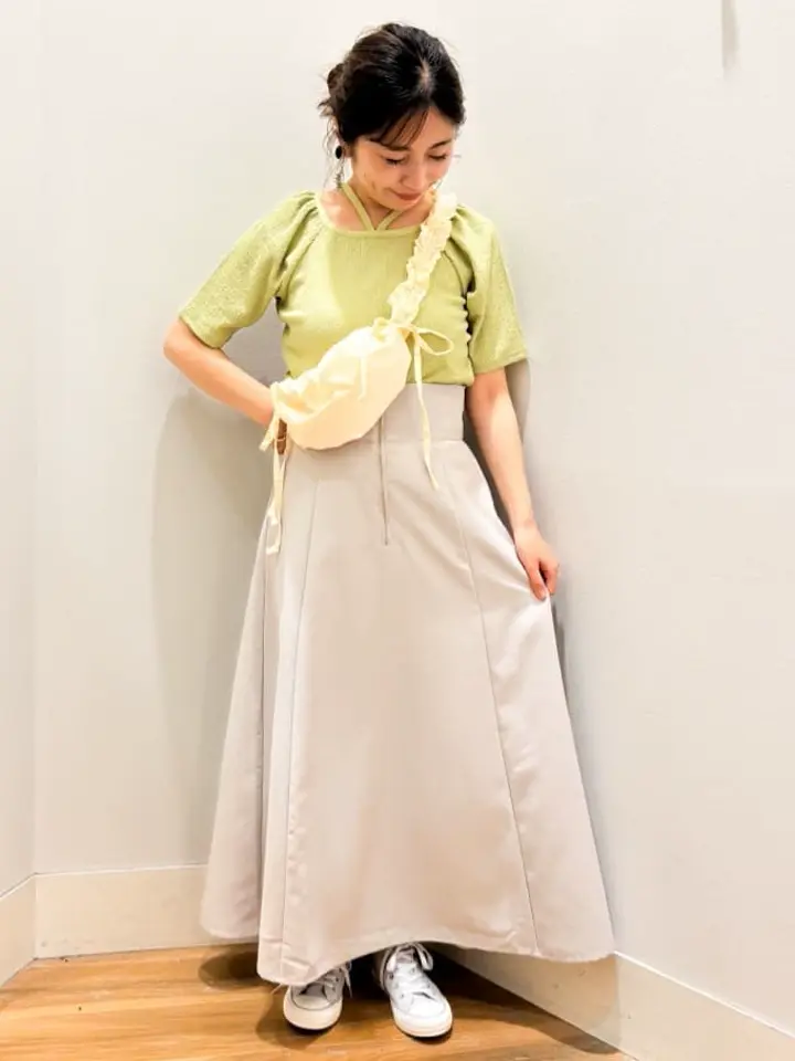 フロントジップフレアスカート/earth music&ecology（アース