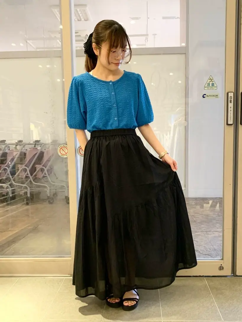 【タグ付き新品未使用】M-premierBLACK♡ボイルストレッチ切替スカート タグ付き新品未使用】M-premierBLACK♡ボイルストレッチ切替スカート