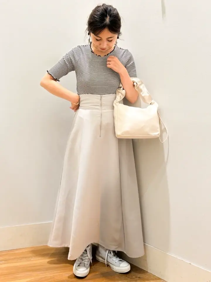 フロントジップフレアスカート/earth music&ecology（アース