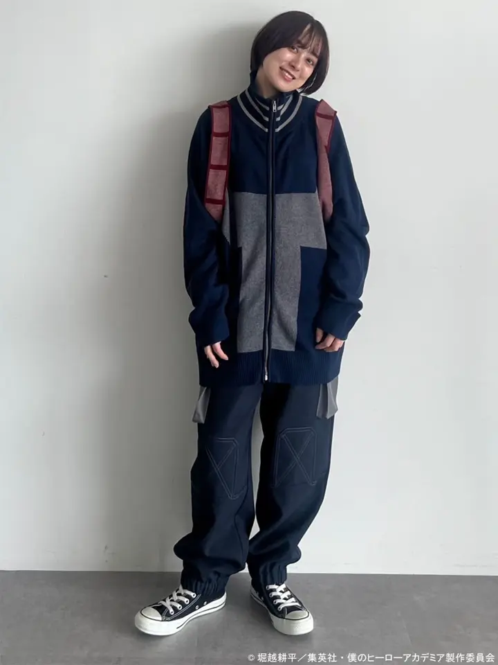 僕のヒーローアカデミア＞轟焦凍 イメージ ニットブルゾン/earth