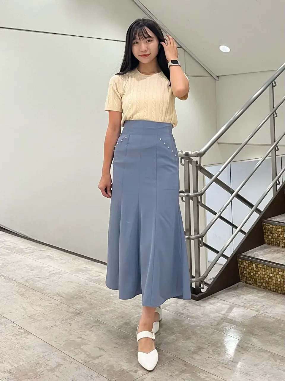 パール付きマーメイドスカート/earth music&ecology（アース