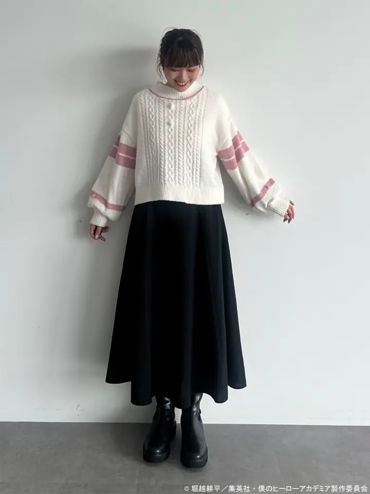 19180円 IRO＋IRO お天気カラーのドッキングWeatherトップス 僕のヒーローアカデミア＞麗日お茶子 イメージ ニットプルーバー/earth