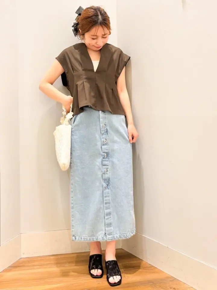 SET2点ヘリンボーンベスト+キャミドレ/earth music&ecology（アース