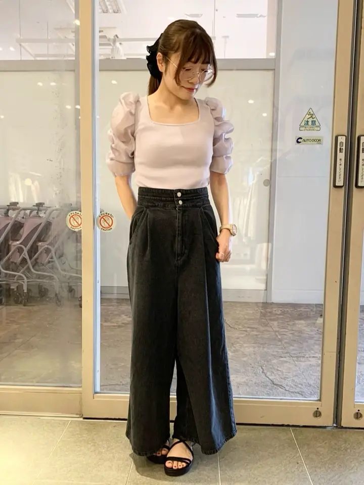 ダブルベルトデザインワイドパンツ/earth music&ecology（アース