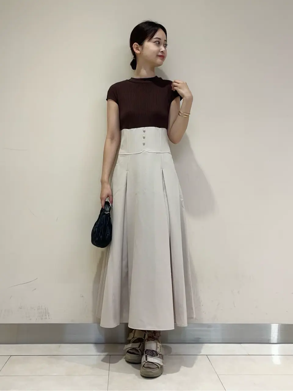 フロントボタンドッキングワンピース/earth music&ecology（アース