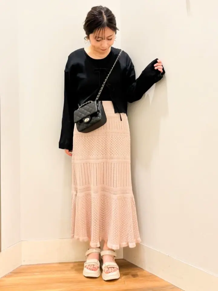 SET2点クレープリボンブラウス+インナー/earth music&ecology（アース