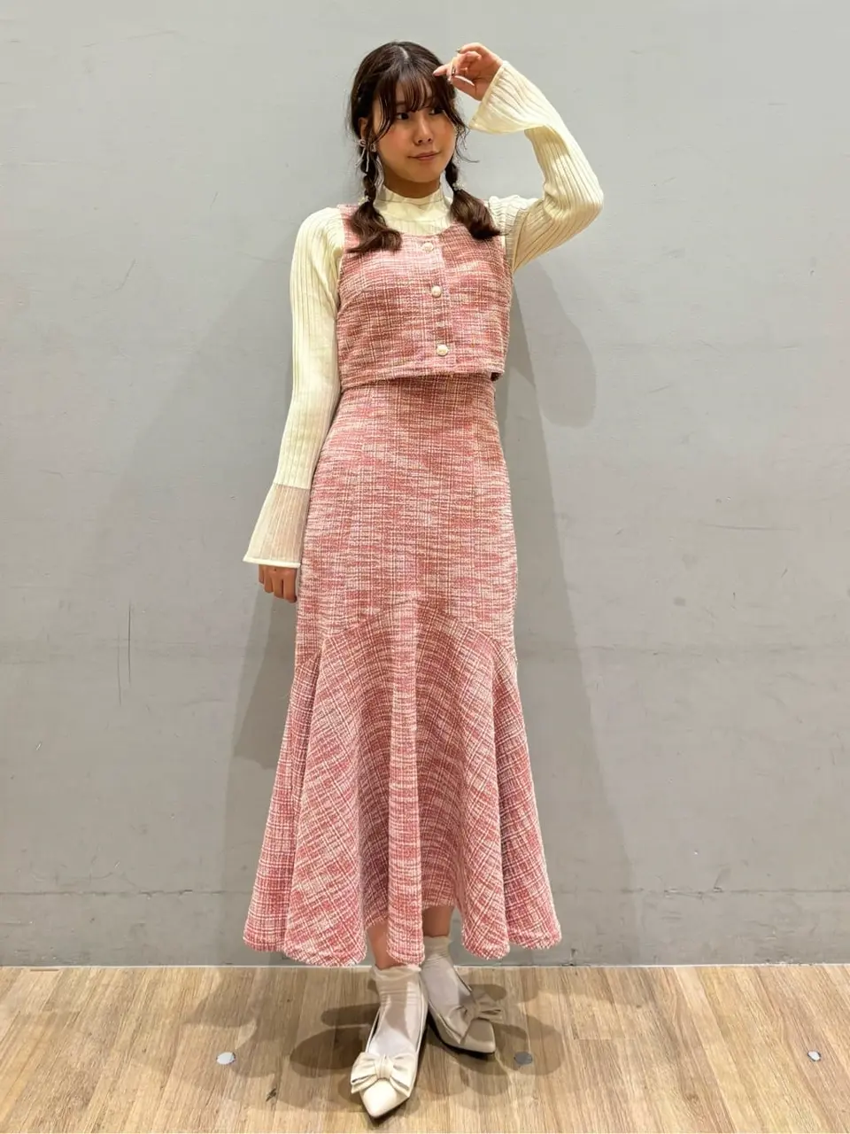 カットソーツイードビスチェ/earth music&ecology（アース