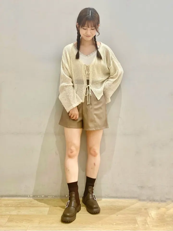 カールヤーンメッシュカーディガン/earth music&ecology（アース