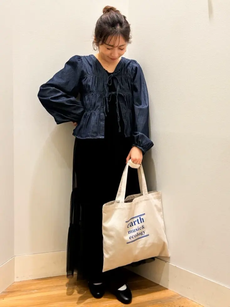 デニムリボンシャツ/earth music&ecology（アース ミュージック