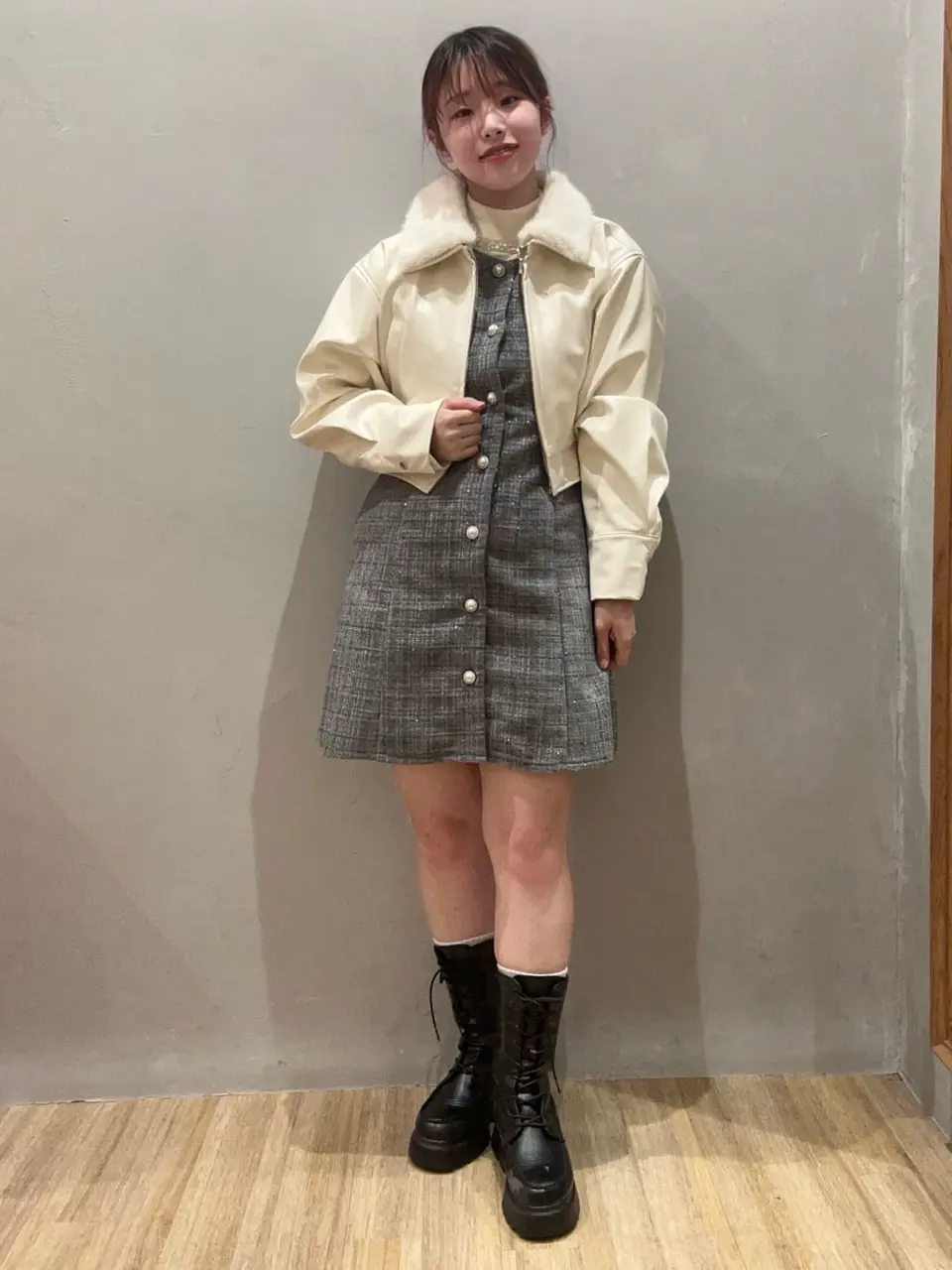 ≪USED≫ツイードミニワンピース/earth music&ecology（アース