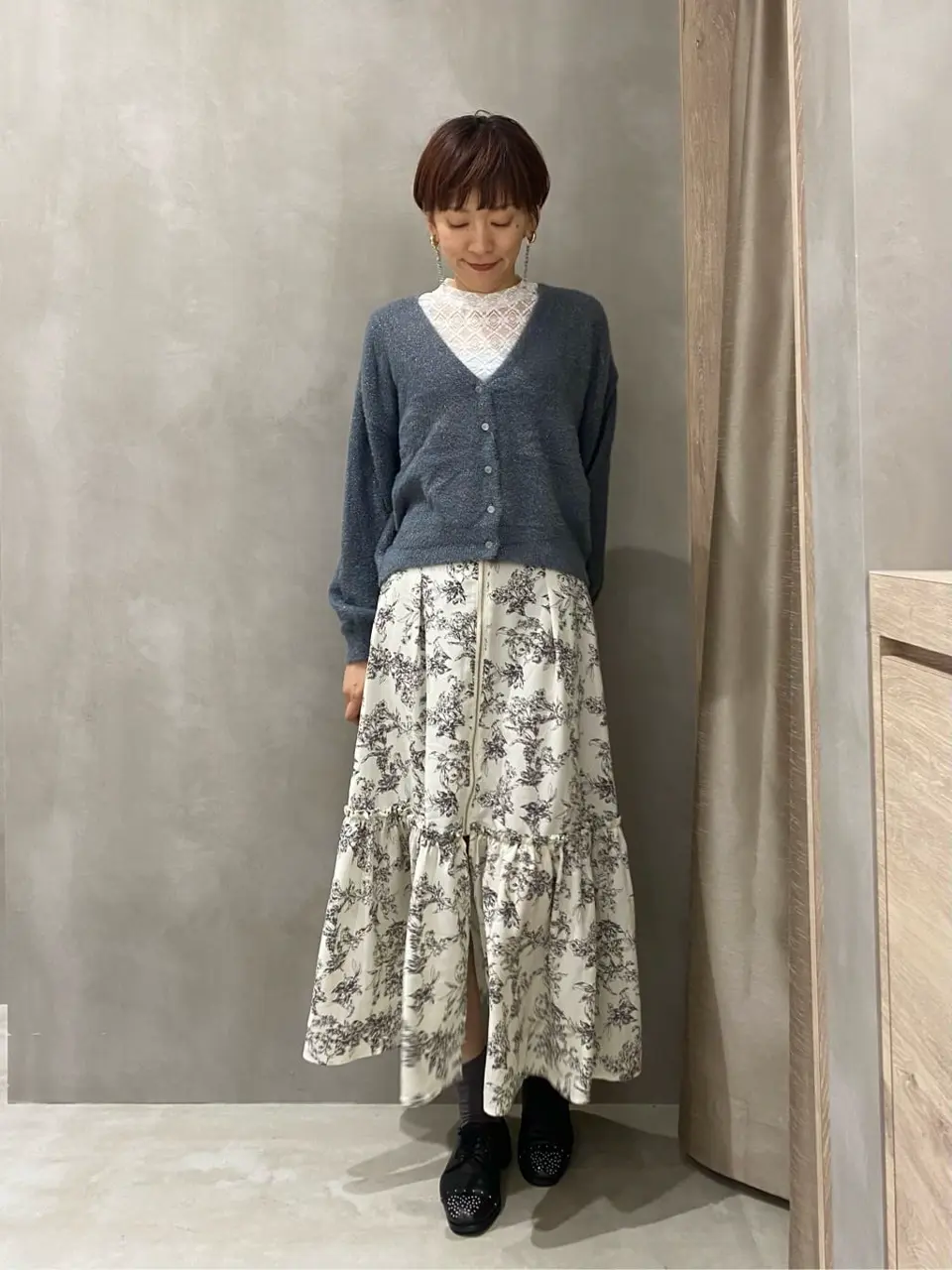 ミニラメシャギーカーディガン/earth music&ecology（アース