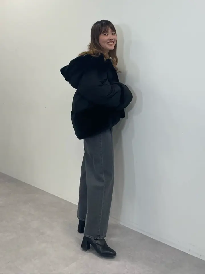 ≪USED≫フードファー中綿ショートコート/earth music&ecology（アース