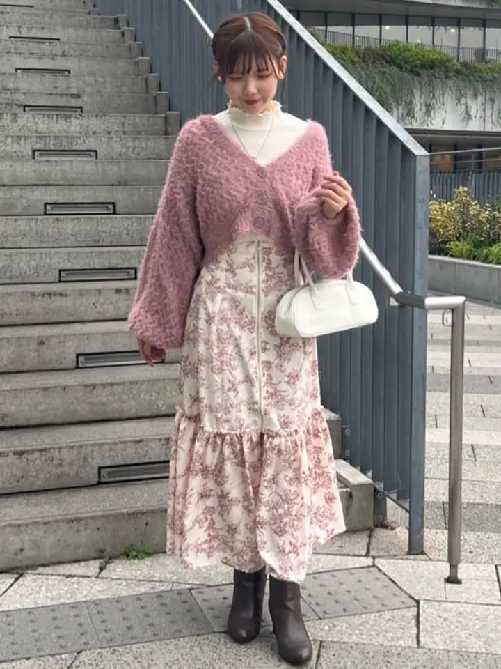 ≪USED≫フェザーラメニットカーディガン/earth music&ecology（アース