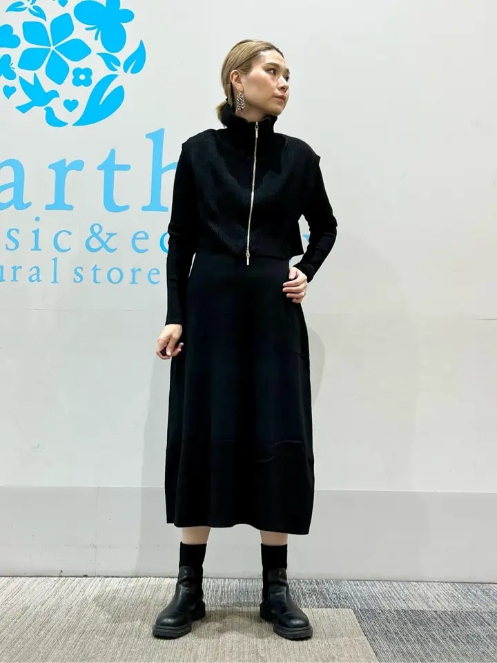 SET2点ZIPベスト+ニットワンピース/earth music&ecology（アース