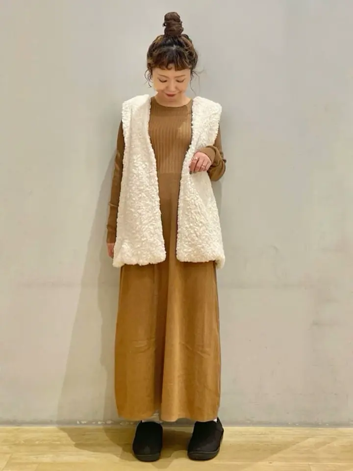 SET2点ZIPベスト+ニットワンピース/earth music&ecology（アース