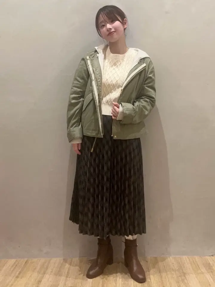 パーカー付きミリタリーブルゾン/earth music&ecology（アース