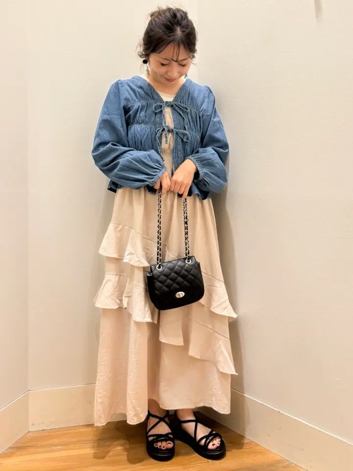 デニムリボンシャツ/earth music&ecology（アース ミュージック