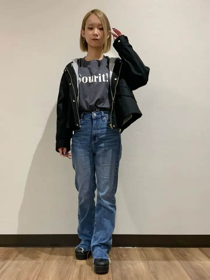 パーカー付きミリタリーブルゾン/earth music&ecology（アース