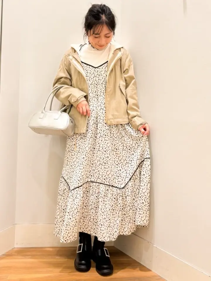 パーカー付きミリタリーブルゾン/earth music&ecology（アース