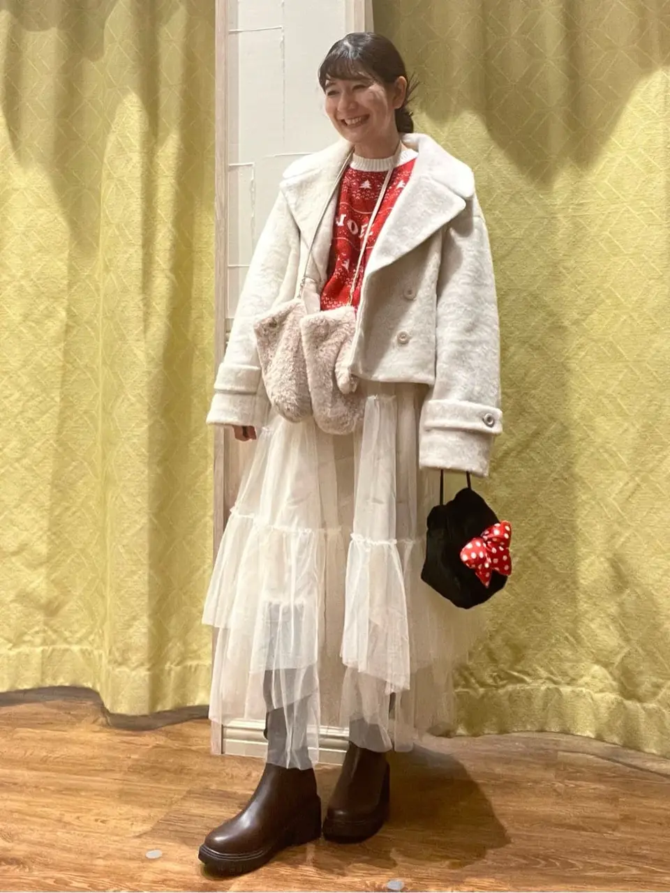 Disney/ノルディック柄ニットプルオーバー/earth music&ecology